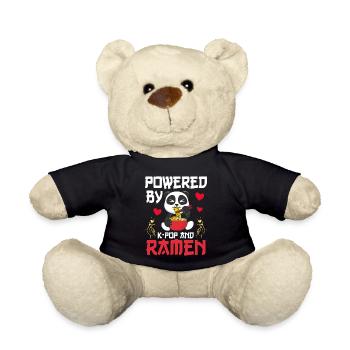 Powered by K-Pop and Ramen Korean - Teddy Bear - black - Front