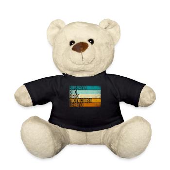 Retro Husband Dad Hero Motocross Legend - Teddy Bear - black - Front