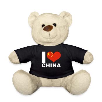 I love China heart flag China - Teddy Bear - black - Front