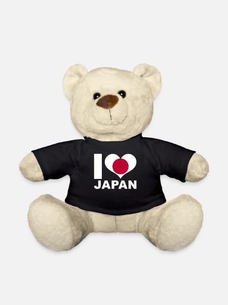 I love Japan heart flag Japan - Teddy Bear - black