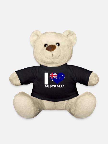 Ich liebe Australien Herz Flagge Australien - Teddy - Schwarz