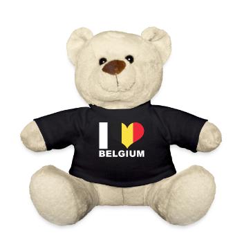 Ich liebe Belgien Herz Flagge Belgien - Teddy - Schwarz - Vorne