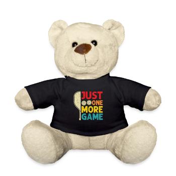 Just One More Game Funny Pickleball - Teddy Bear - black - Front
