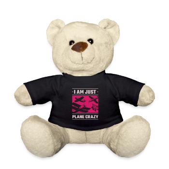 I Am Just Plane Crazy Aiplane Aviation - Teddy - Schwarz - Vorne