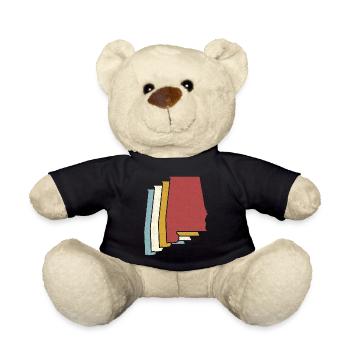 US State - Vintage Map Alabama - Teddy Bear - black - Front