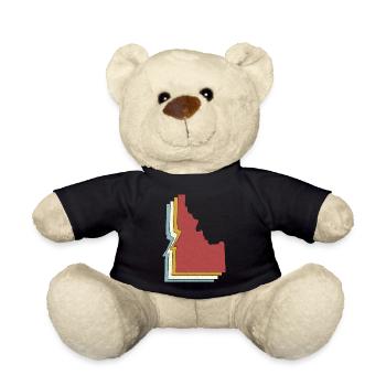 État des États-Unis - Carte vintage Idaho - Nounours - noir - Devant