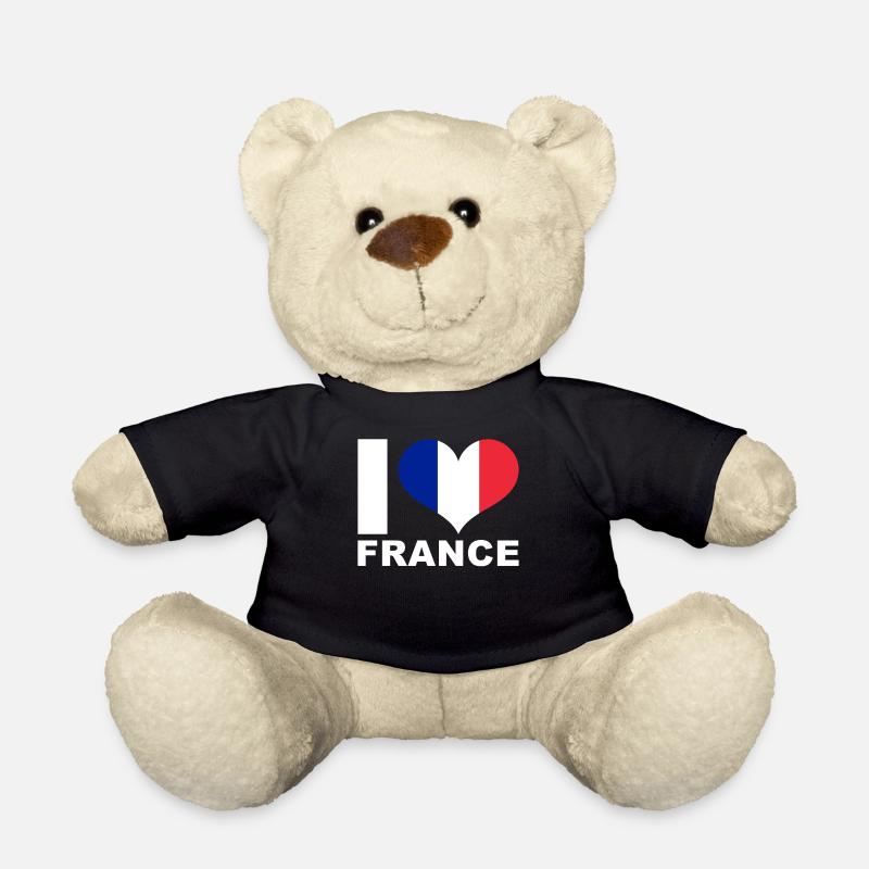 Ich liebe Frankreich Herz Flagge Frankreich - Teddy - Schwarz