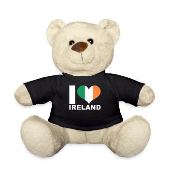 J’aime l’Irlande drapeau du cœur Irlande - Nounours - noir - Devant