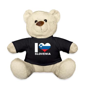 I love Slovenia heart flag Slovenia - Teddy Bear - black - Front
