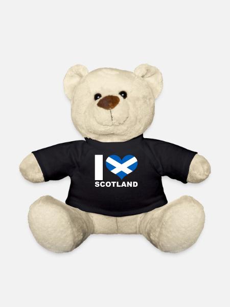 I love Scotland heart flag Scotland - Teddy Bear - black