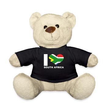 I love South Africa heart flag South Africa - Teddy Bear - black - Front