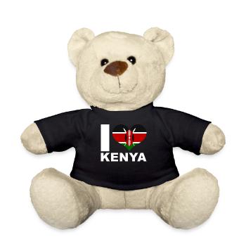 J’adore le drapeau du cœur du Kenya - Nounours - noir - Devant