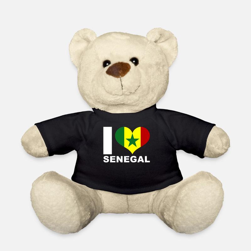J’adore le drapeau du cœur du Sénégal Sénégal - Nounours - noir