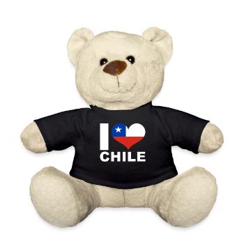 Ich liebe Chile Herz Flagge Chile - Teddy - Schwarz - Vorne