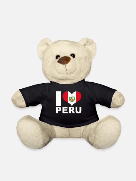 Ich liebe Peru Herz Flagge Peru - Teddy - Schwarz