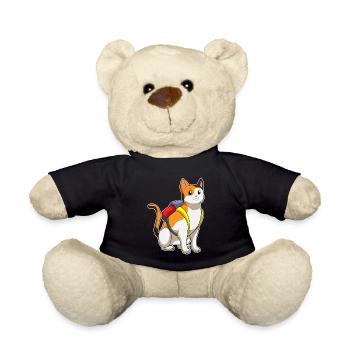 Chat avec cartable - Nounours - noir - Devant