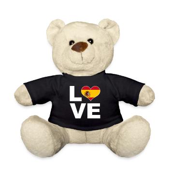 I love Spain heart flag Spain - Teddy Bear - black - Front