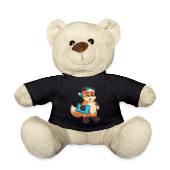 Fuchs Schlafen Nachtmütze - Teddy - Schwarz - Vorne