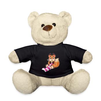 Fox Scarf - Teddy Bear - black - Front