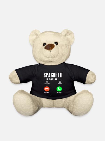Spaghetti Is Calling Cool Funny Designs T-Shirt - Teddy - Schwarz