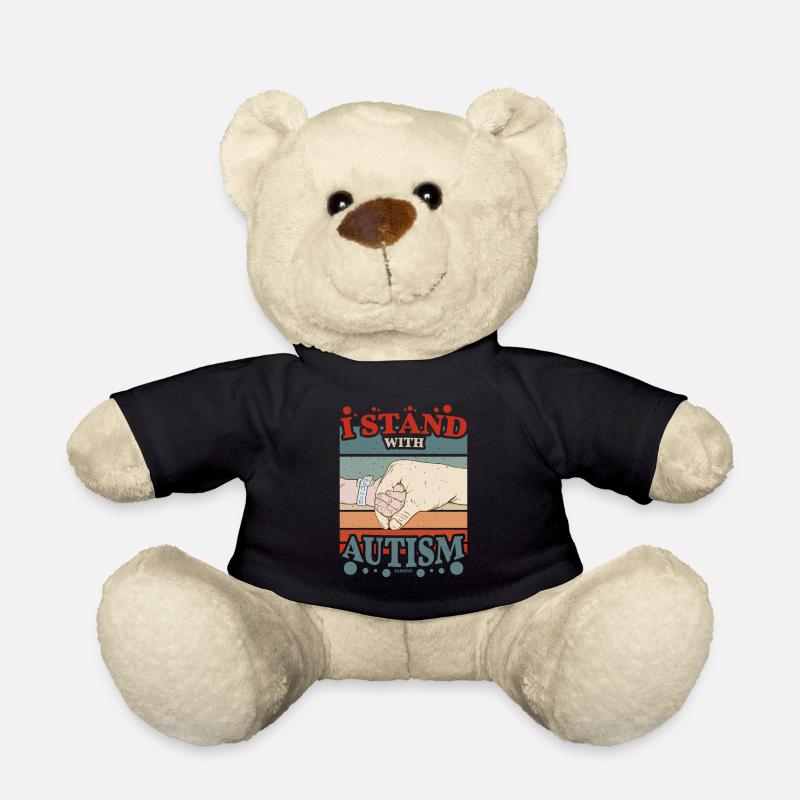 ich stehe zum Autismus - Teddy - Schwarz