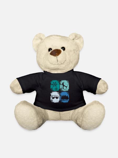 Skifahrer Skifahren Wintersport - Teddy - Schwarz