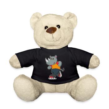 Nashorn Eislaufen Schlittschuhe - Teddy Bear - black - Front