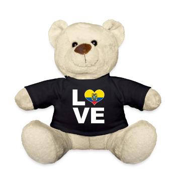 J’aime le drapeau du cœur de l’Équateur - Nounours - noir - Devant