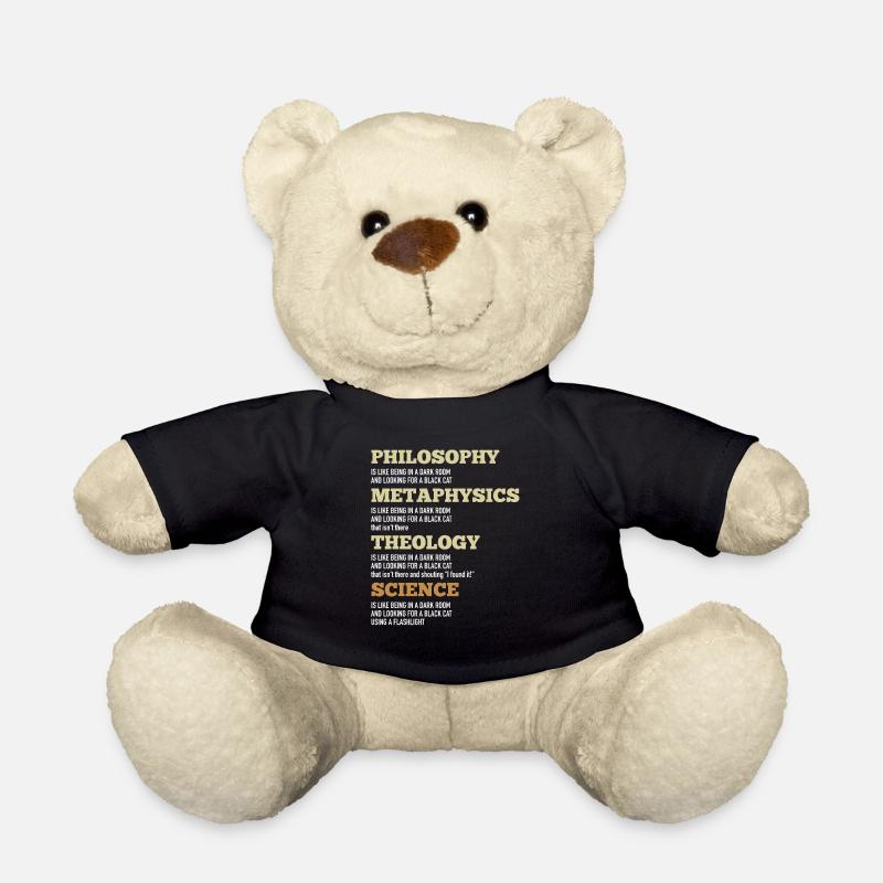Philosophy Metaphysics Theology Science Black Cat - Teddy Bear - black