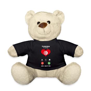 La Tunisie appelle Tunisia Heart Souvenir - Nounours - noir - Devant