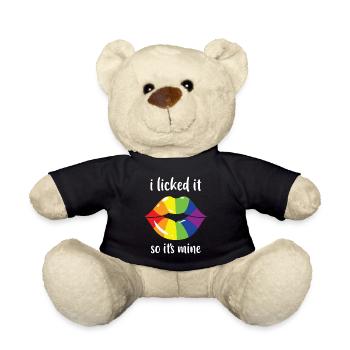 LGBTQ nonbinär bunt Regenbogen Fahne LGBTQ+ Pride - Teddy - Schwarz - Vorne