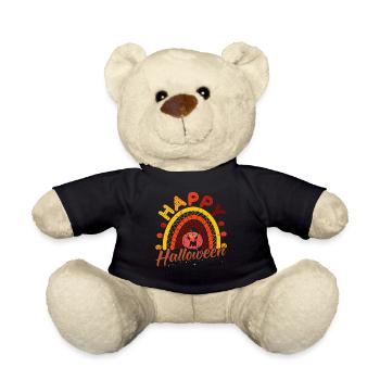 Halloween Regenbogen Happy Hallowen mit Kürbis - Teddy - Schwarz - Vorne