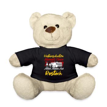 Unterschätze Niemals Einen Alten Mann Aus Rostock - Teddy - Schwarz - Vorne