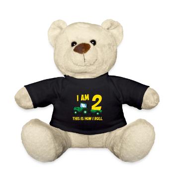I Am 2 this is how i roll tractor - Teddy Bear - black - Front