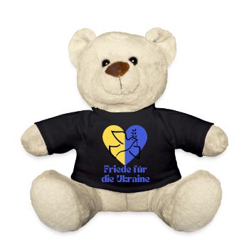 Ukraine Frieden Flagge Taube russland Krieg Peace - Teddy - Schwarz - Vorne