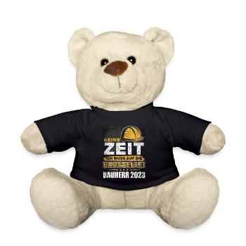 Bauherren geschenk - Bauherr 2023 - Teddy - Schwarz - Vorne