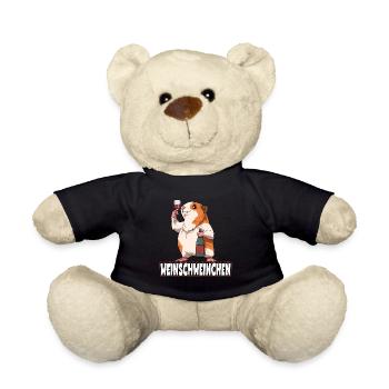 Weinschweinchen Meerschweinchen mit Wein - Teddy - Schwarz - Vorne