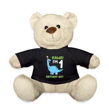 Rawr Je suis 1 anniversaire Enfant Dinosaure - Nounours - noir - Devant
