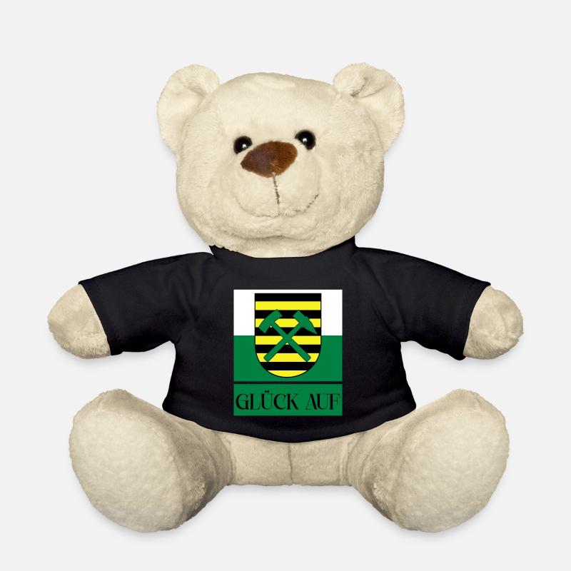 Erzgebirge Glück auf Sachsen - Teddy - Schwarz