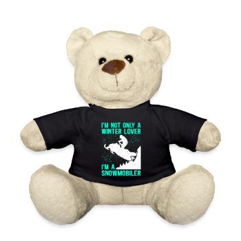 Snowmobile Snowmobile Gift - Teddy Bear - black - Front