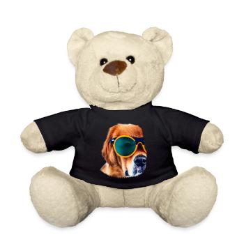 Dog with sunglasses Dog lover Dog owner - Teddy Bear - black - Front