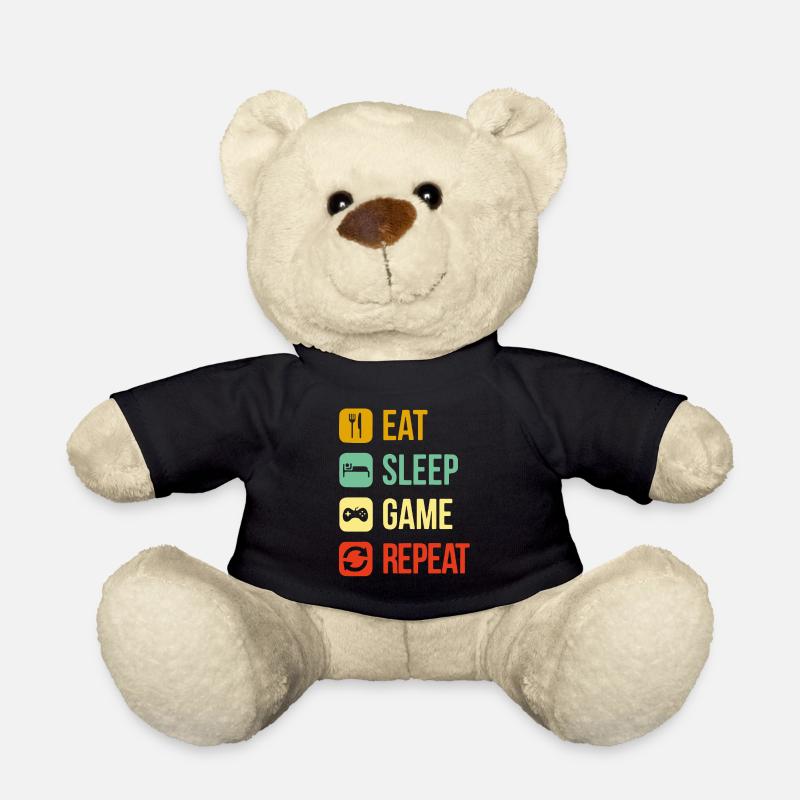 eat sleep repeat video game - Nounours - noir