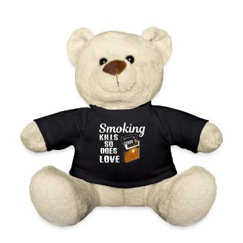 Smoking kills itself and also loves the soft - Teddy Bear - black - Front