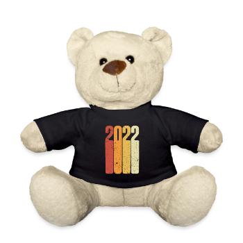 Year 2022 Retro Vintage - Teddy Bear - black - Front