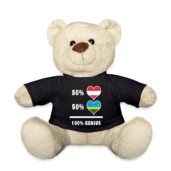 Österreich und Ruanda genial / Geschenk - Teddy - Schwarz - Vorne