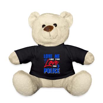 Love Me Like You Love The Police Cool Retro - Teddy Bear - black - Front