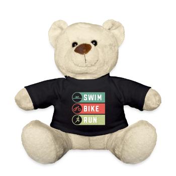 Triathlon Swimming Cycling Running - Teddy Bear - black - Front