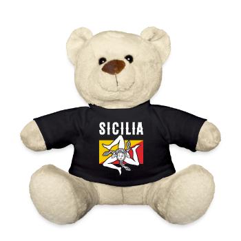 Drapeau de la Sicile Sicile Palerme Italie - Nounours - noir - Devant