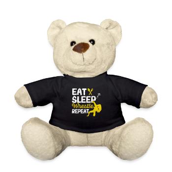 Lutteur sportif de lutte Drôle de nourriture Sommeil - Nounours - noir - Devant