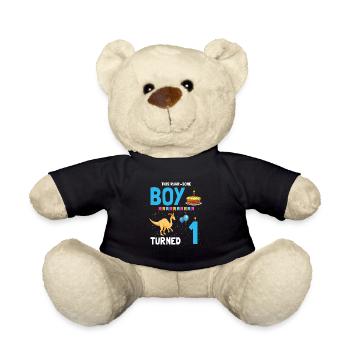 Parasaurolophus Boys Design Birthday Party - Teddy Bear - black - Front